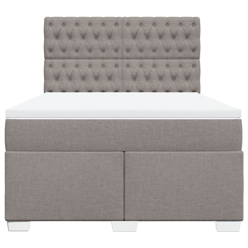 Κρεβάτι Boxspring με Στρώμα Taupe 140x190 εκ. Υφασμάτινο