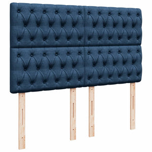 Κρεβάτι Boxspring με Στρώμα Μπλε 140x190 εκ. Υφασμάτινο