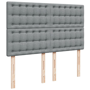 Κρεβάτι Boxspring με Στρώμα Ανοιχτό Γκρι 140x190 εκ. Υφασμάτινο