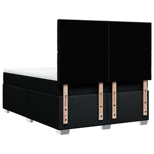 Κρεβάτι Boxspring με Στρώμα Μαύρο 140x190 εκ. Υφασμάτινο - Pakobazaar