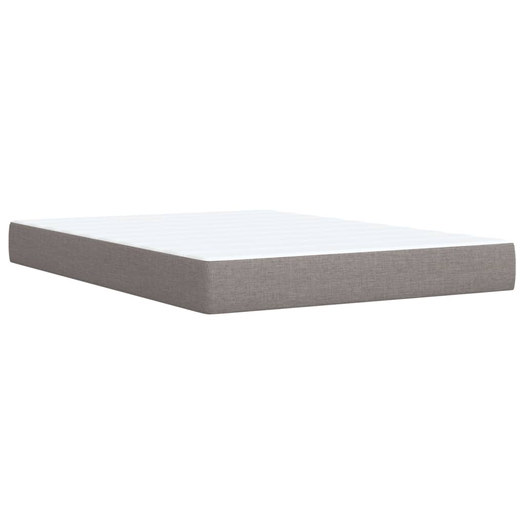Κρεβάτι Boxspring με Στρώμα Taupe 140x190 εκ. Υφασμάτινο