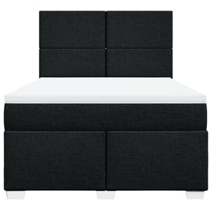 Κρεβάτι Boxspring με Στρώμα Μαύρο 140x200 εκ. Υφασμάτινο - Pakobazaar
