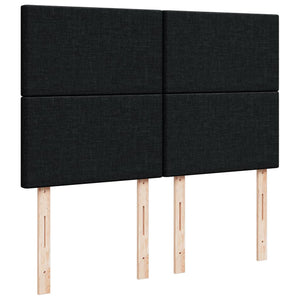 Κρεβάτι Boxspring με Στρώμα Μαύρο 140x200 εκ. Υφασμάτινο - Pakobazaar