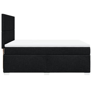 Κρεβάτι Boxspring με Στρώμα Μαύρο 140x200 εκ. Υφασμάτινο - Pakobazaar