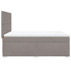 Κρεβάτι Boxspring με Στρώμα Taupe 140x200 εκ. Υφασμάτινο