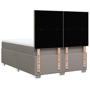 Κρεβάτι Boxspring με Στρώμα Taupe 140x200 εκ. Υφασμάτινο
