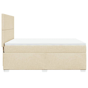Κρεβάτι Boxspring με Στρώμα Κρεμ 140x200 εκ. Υφασμάτινο