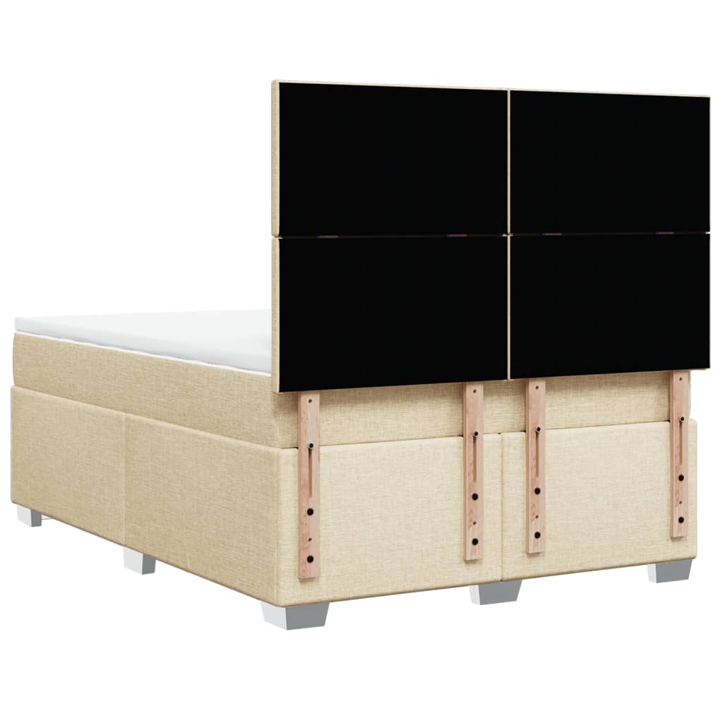 Κρεβάτι Boxspring με Στρώμα Κρεμ 140x200 εκ. Υφασμάτινο