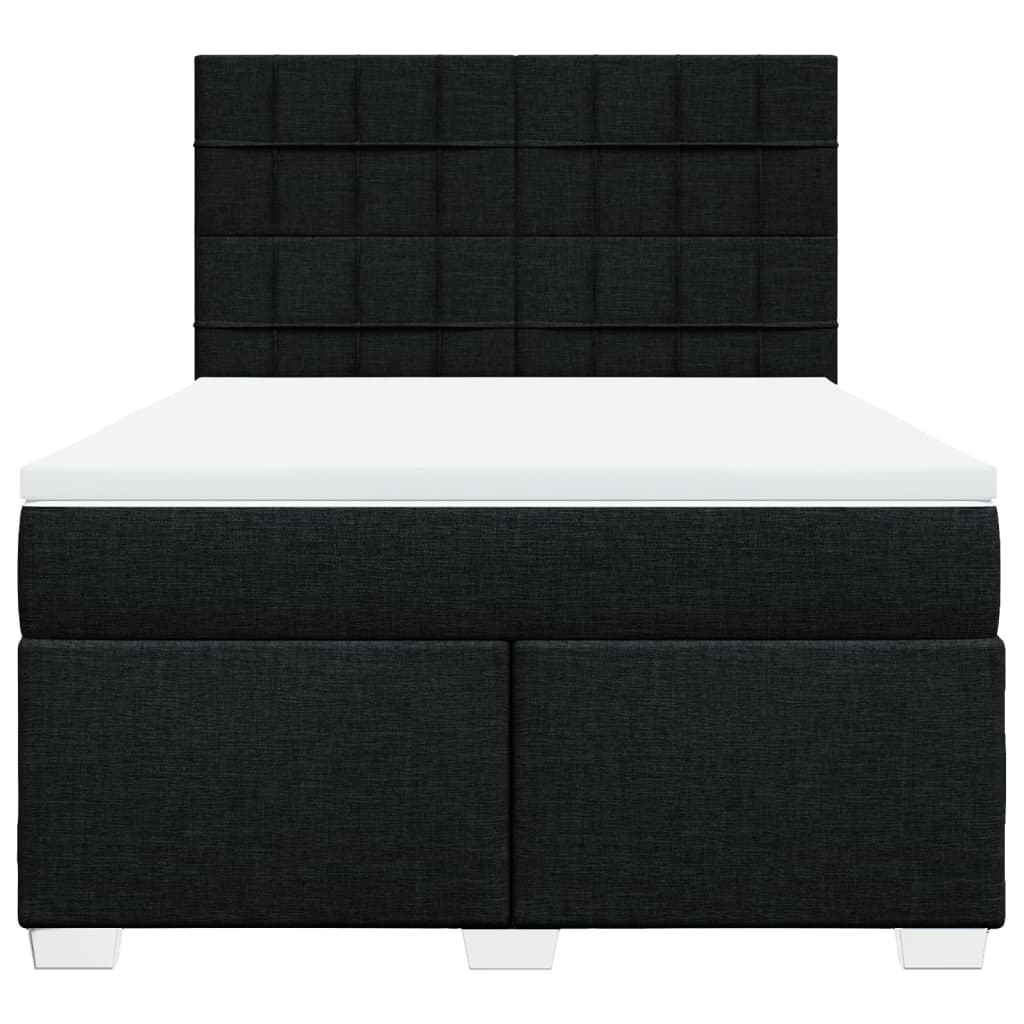 Κρεβάτι Boxspring με Στρώμα Μαύρο 140x200 εκ. Υφασμάτινο