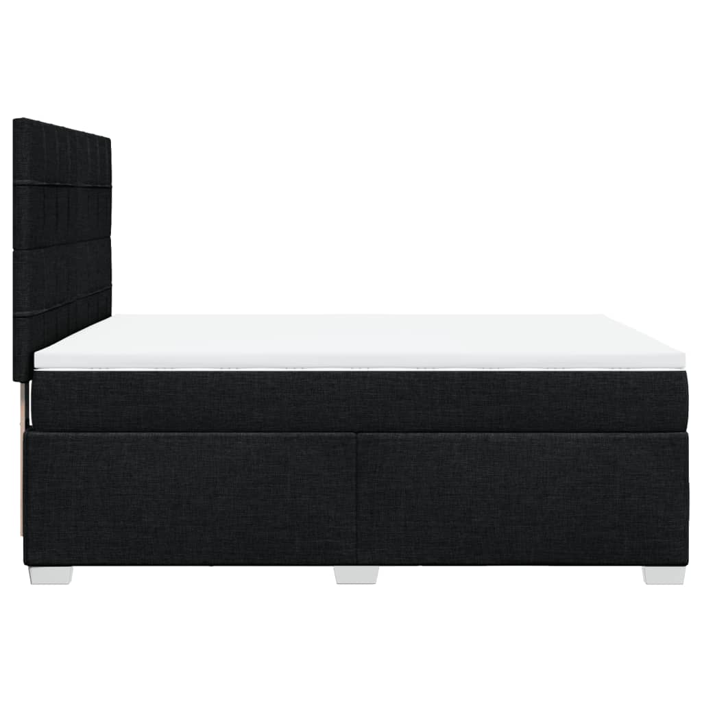 Κρεβάτι Boxspring με Στρώμα Μαύρο 140x200 εκ. Υφασμάτινο