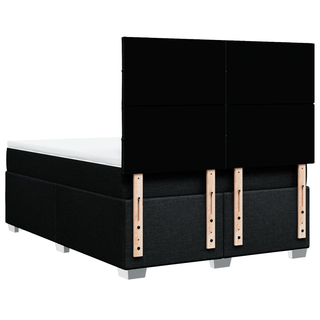 Κρεβάτι Boxspring με Στρώμα Μαύρο 140x200 εκ. Υφασμάτινο
