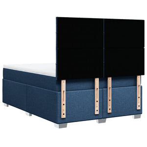 Κρεβάτι Boxspring με Στρώμα Μπλε 140x200 εκ. Υφασμάτινο