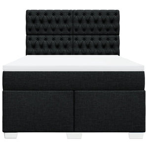 Κρεβάτι Boxspring με Στρώμα Μαύρο 140x200 εκ. Υφασμάτινο - Pakobazaar