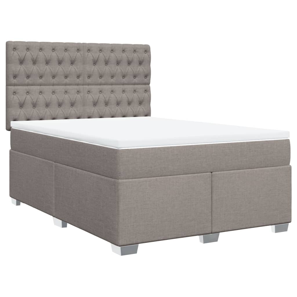 Κρεβάτι Boxspring με Στρώμα Taupe 140x200 εκ. Υφασμάτινο
