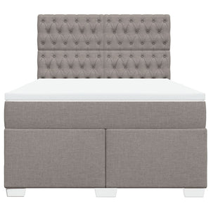 Κρεβάτι Boxspring με Στρώμα Taupe 140x200 εκ. Υφασμάτινο