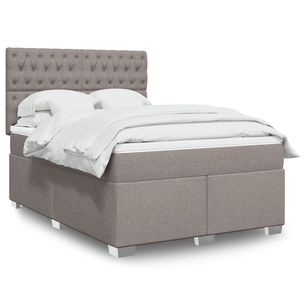 Κρεβάτι Boxspring με Στρώμα Taupe 140x200 εκ. Υφασμάτινο
