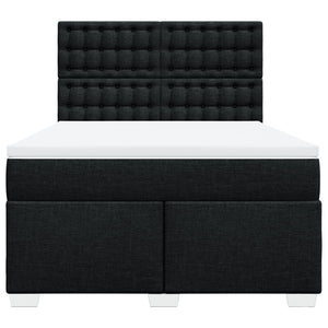 Κρεβάτι Boxspring με Στρώμα Μαύρο 140x200 εκ. Υφασμάτινο - Pakobazaar