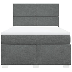 Κρεβάτι Boxspring με Στρώμα Σκούρο Γκρι 160x200 εκ Υφασμάτινο - Pakobazaar