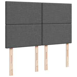 Κρεβάτι Boxspring με Στρώμα Σκούρο Γκρι 160x200 εκ Υφασμάτινο - Pakobazaar