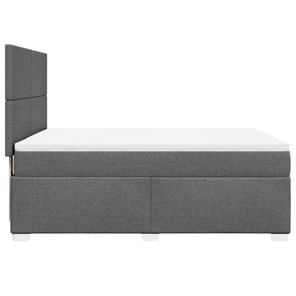 Κρεβάτι Boxspring με Στρώμα Σκούρο Γκρι 160x200 εκ Υφασμάτινο - Pakobazaar
