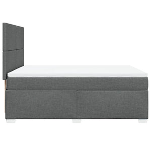 Κρεβάτι Boxspring με Στρώμα Σκούρο Γκρι 160x200 εκ Υφασμάτινο - Pakobazaar