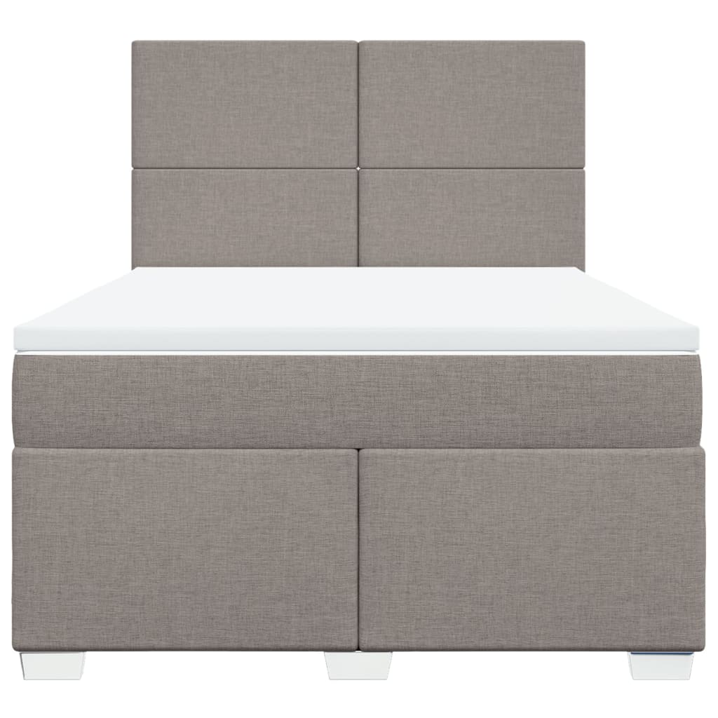 Κρεβάτι Boxspring με Στρώμα Taupe 160x200 εκ. Υφασμάτινο - Pakobazaar