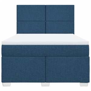 Κρεβάτι Boxspring με Στρώμα Μπλε 160x200 εκ. Υφασμάτινο - Pakobazaar