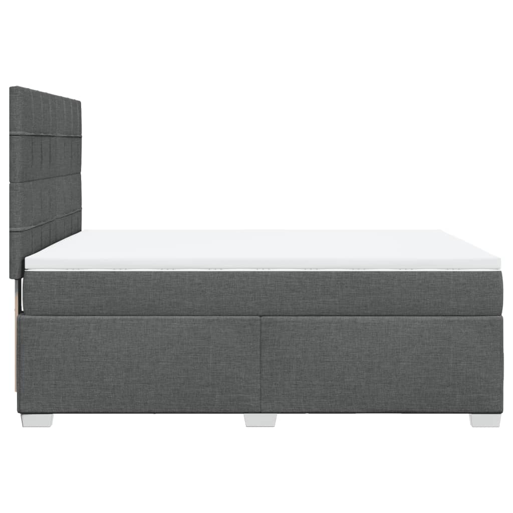 Κρεβάτι Boxspring με Στρώμα Σκούρο Γκρι 160x200 εκ Υφασμάτινο - Pakobazaar