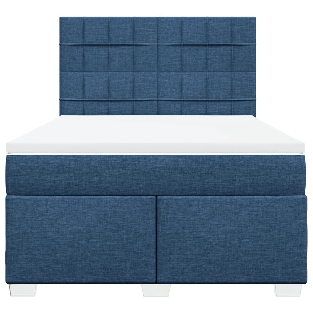 Κρεβάτι Boxspring με Στρώμα Μπλε 160x200 εκ. Υφασμάτινο - Pakobazaar