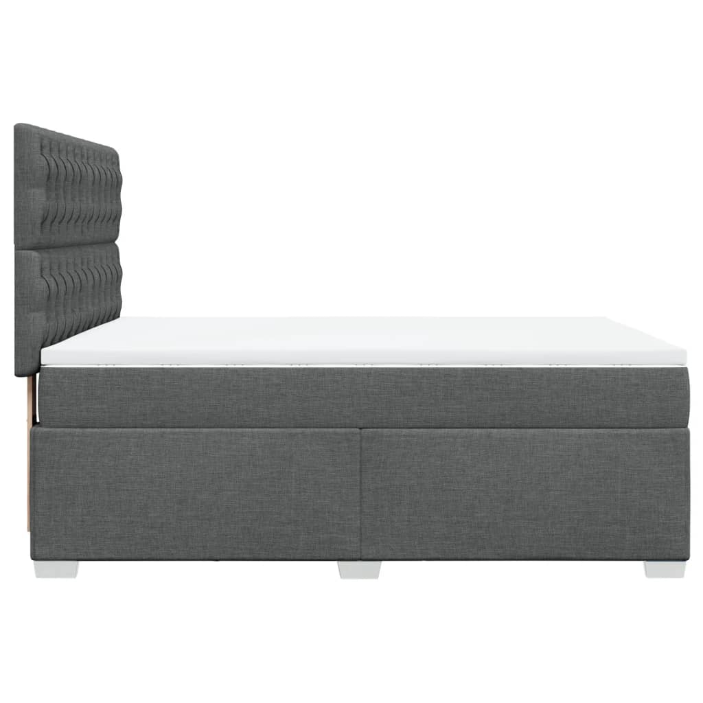 Κρεβάτι Boxspring με Στρώμα Σκούρο Γκρι 160x200 εκ Υφασμάτινο - Pakobazaar