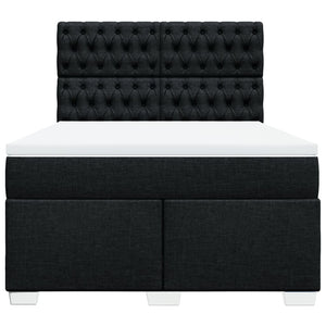 Κρεβάτι Boxspring με Στρώμα Μαύρο 160x200 εκ. Υφασμάτινο - Pakobazaar