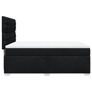 Κρεβάτι Boxspring με Στρώμα Μαύρο 160x200 εκ. Υφασμάτινο - Pakobazaar