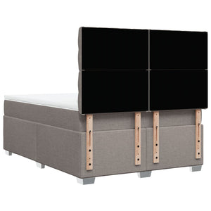 Κρεβάτι Boxspring με Στρώμα Taupe 160x200 εκ. Υφασμάτινο - Pakobazaar