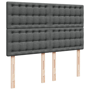 Κρεβάτι Boxspring με Στρώμα Σκούρο Γκρι 160x200 εκ Υφασμάτινο - Pakobazaar