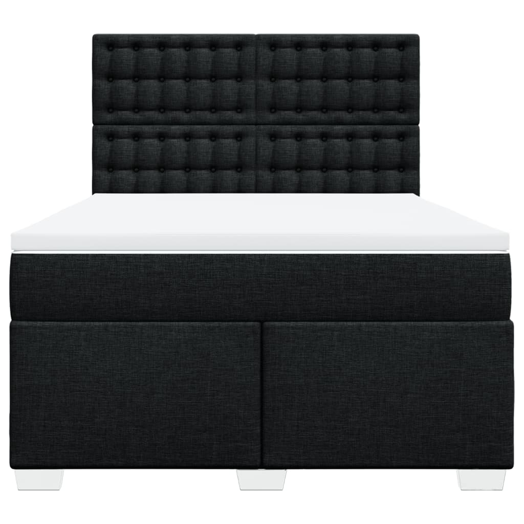 Κρεβάτι Boxspring με Στρώμα Μαύρο 160x200 εκ. Υφασμάτινο - Pakobazaar