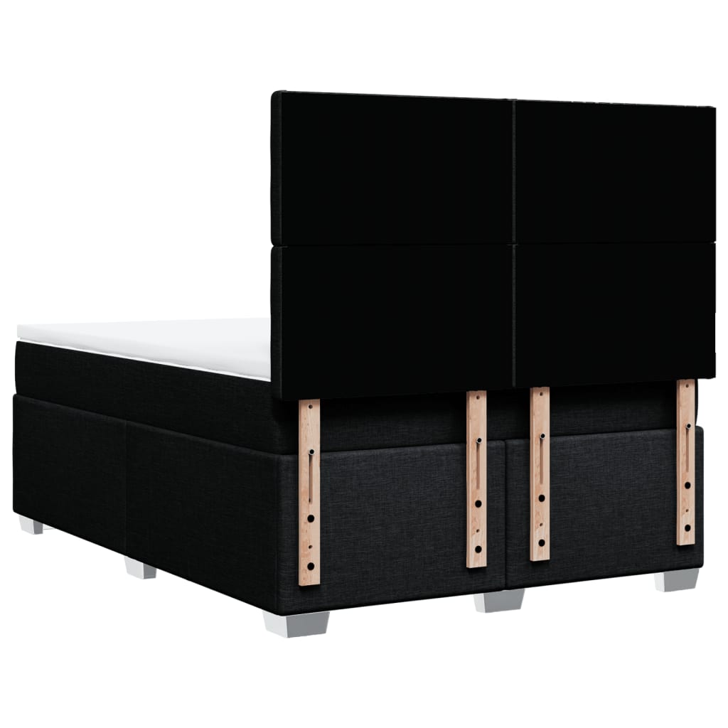 Κρεβάτι Boxspring με Στρώμα Μαύρο 160x200 εκ. Υφασμάτινο - Pakobazaar