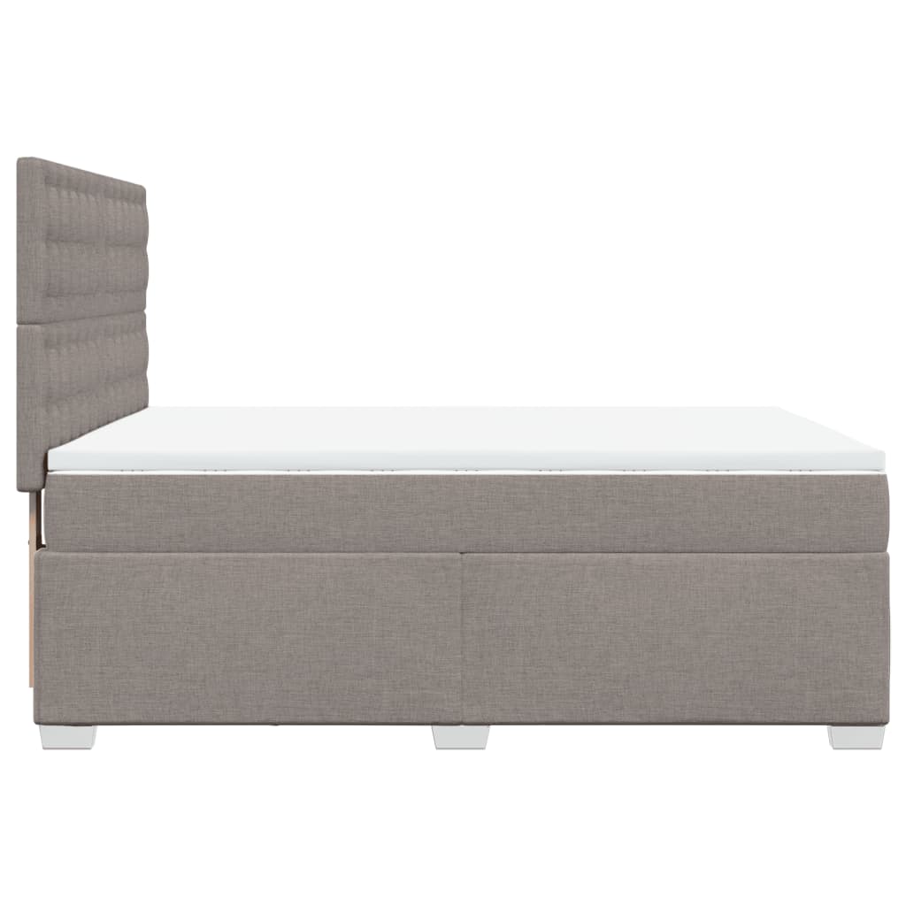 Κρεβάτι Boxspring με Στρώμα Taupe 160x200 εκ. Υφασμάτινο - Pakobazaar