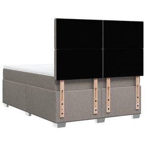 Κρεβάτι Boxspring με Στρώμα Taupe 160x200 εκ. Υφασμάτινο - Pakobazaar