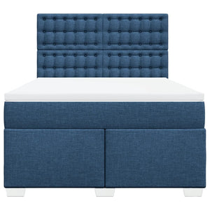 Κρεβάτι Boxspring με Στρώμα Μπλε 160x200 εκ. Υφασμάτινο - Pakobazaar