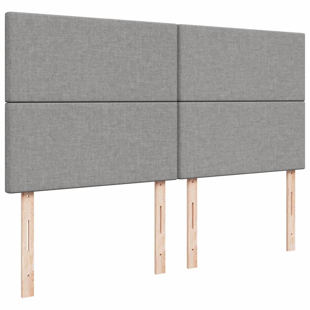 Κρεβάτι Boxspring με Στρώμα Ανοιχτό Γκρι 180x200 εκ. Υφασμάτινο - Pakobazaar