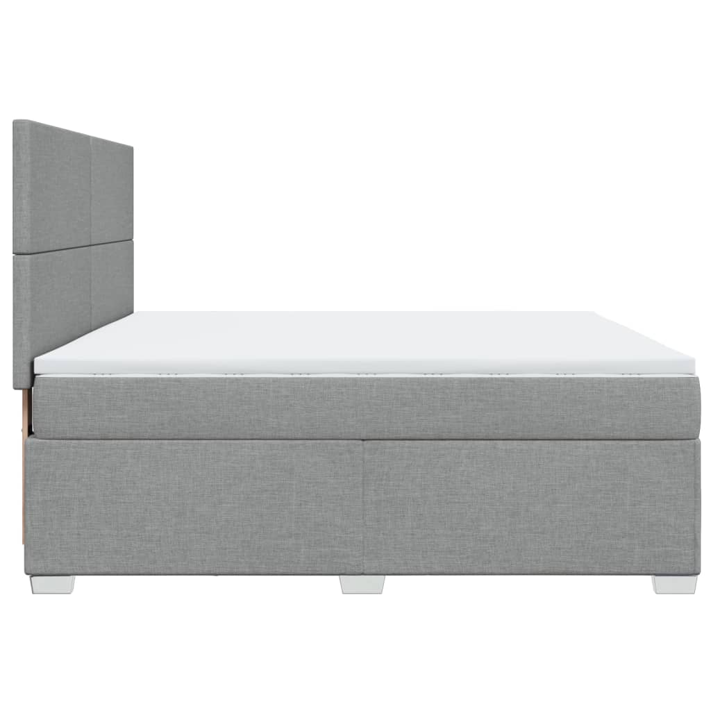 Κρεβάτι Boxspring με Στρώμα Ανοιχτό Γκρι 180x200 εκ. Υφασμάτινο - Pakobazaar