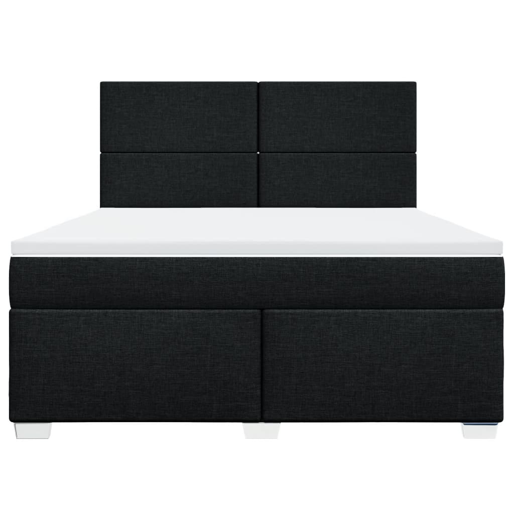 Κρεβάτι Boxspring με Στρώμα Μαύρο 180x200 εκ. Υφασμάτινο - Pakobazaar