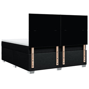 Κρεβάτι Boxspring με Στρώμα Μαύρο 180x200 εκ. Υφασμάτινο - Pakobazaar