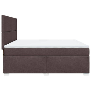 Κρεβάτι Boxspring με Στρώμα Σκούρο Καφέ 180x200 εκ Υφασμάτινο