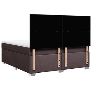 Κρεβάτι Boxspring με Στρώμα Σκούρο Καφέ 180x200 εκ Υφασμάτινο