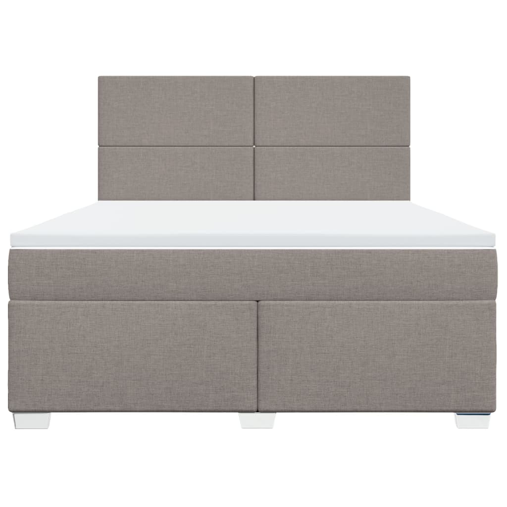 Κρεβάτι Boxspring με Στρώμα Taupe 180x200 εκ. Υφασμάτινο