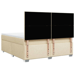 Κρεβάτι Boxspring με Στρώμα Κρεμ 180x200 εκ. Υφασμάτινο - Pakobazaar