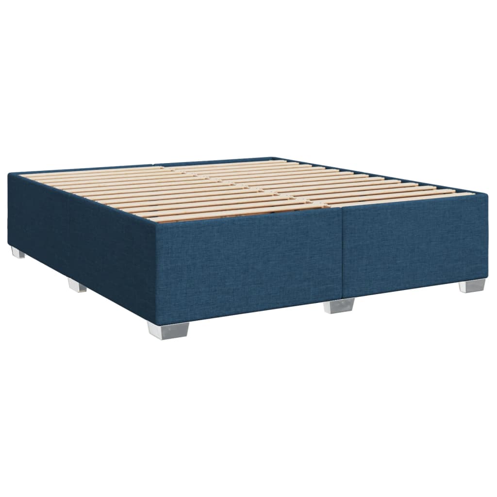 Κρεβάτι Boxspring με Στρώμα Μπλε 180x200 εκ. Υφασμάτινο - Pakobazaar