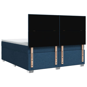 Κρεβάτι Boxspring με Στρώμα Μπλε 180x200 εκ. Υφασμάτινο - Pakobazaar