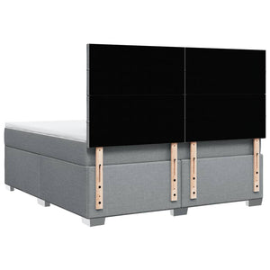 Κρεβάτι Boxspring με Στρώμα Ανοιχτό Γκρι 180x200 εκ. Υφασμάτινο - Pakobazaar